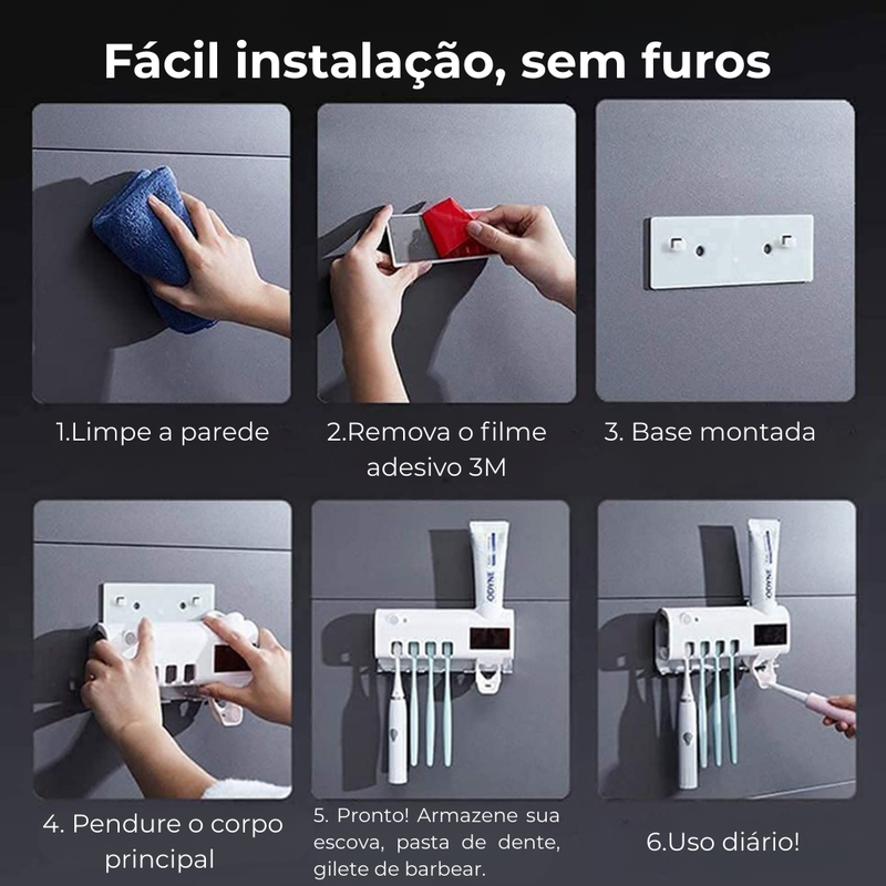 SafeBrush™  - Suporte Esterilizador de Escova de Dentes